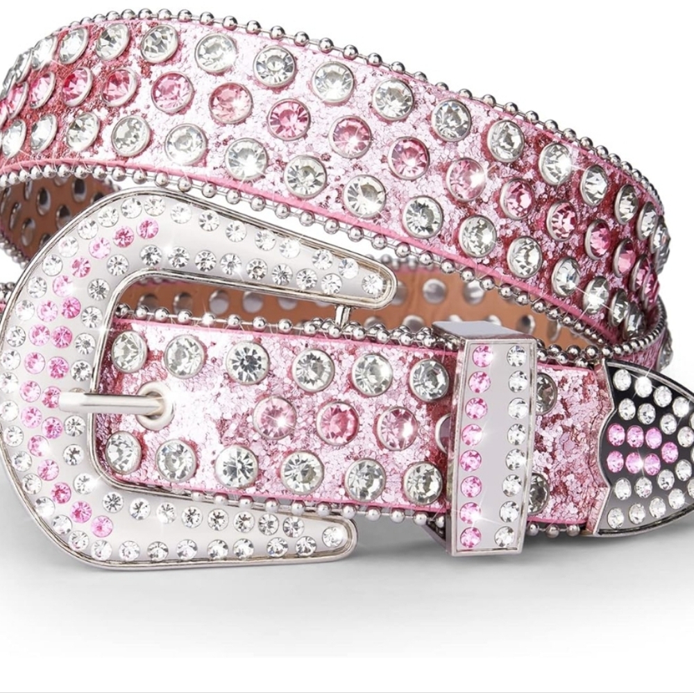 Pink Rhinstone belt/Unisex - Picture 4 of 6